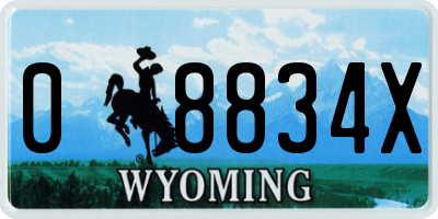 WY license plate 08834X