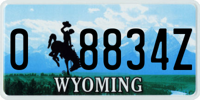 WY license plate 08834Z
