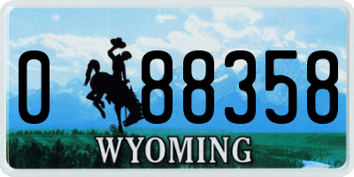 WY license plate 088358