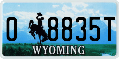 WY license plate 08835T