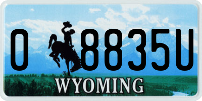 WY license plate 08835U