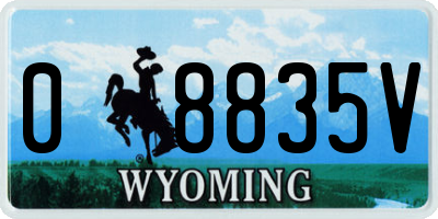 WY license plate 08835V