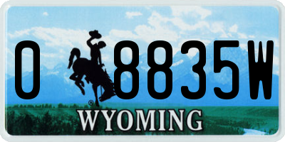 WY license plate 08835W