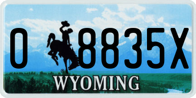 WY license plate 08835X