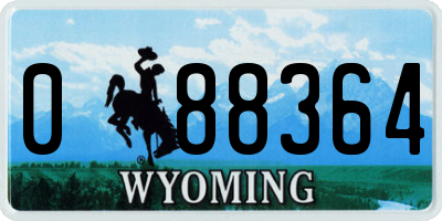 WY license plate 088364