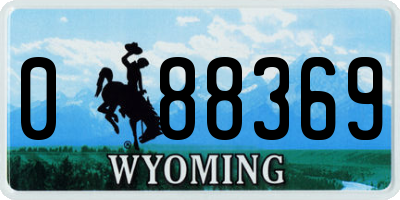 WY license plate 088369