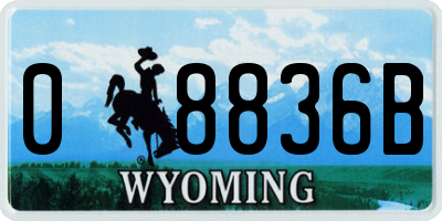 WY license plate 08836B