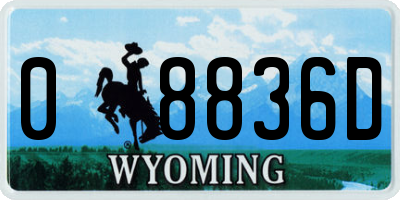 WY license plate 08836D