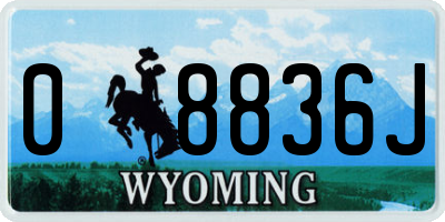 WY license plate 08836J