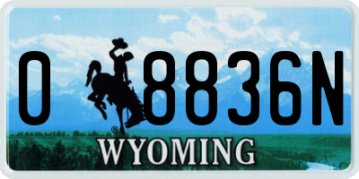 WY license plate 08836N