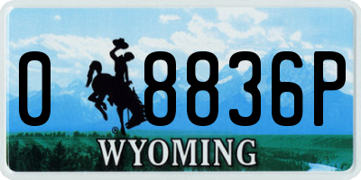 WY license plate 08836P
