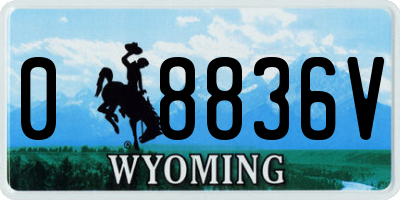 WY license plate 08836V