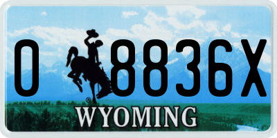 WY license plate 08836X