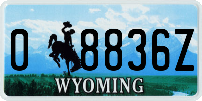 WY license plate 08836Z