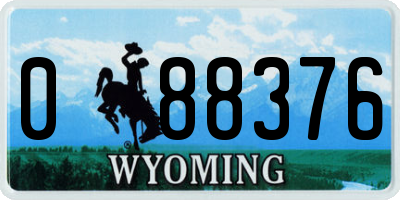 WY license plate 088376