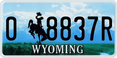 WY license plate 08837R