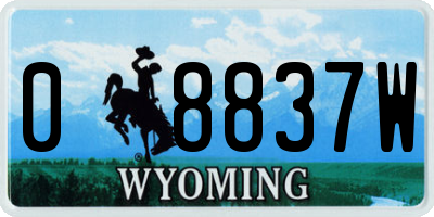 WY license plate 08837W