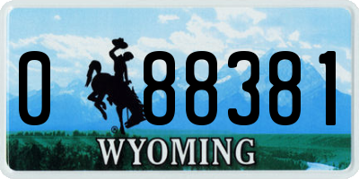 WY license plate 088381