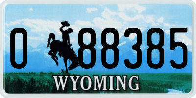 WY license plate 088385