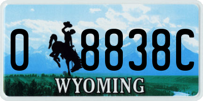 WY license plate 08838C