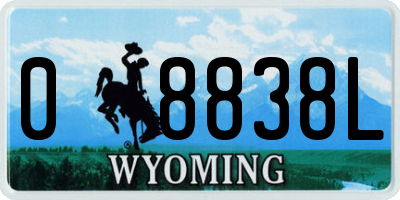 WY license plate 08838L