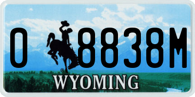 WY license plate 08838M