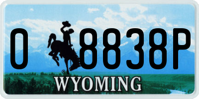 WY license plate 08838P