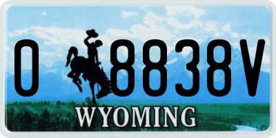WY license plate 08838V
