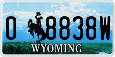 WY license plate 08838W