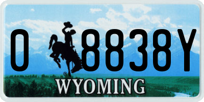 WY license plate 08838Y