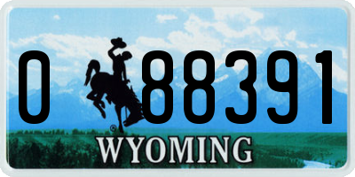 WY license plate 088391