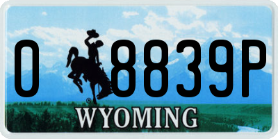 WY license plate 08839P