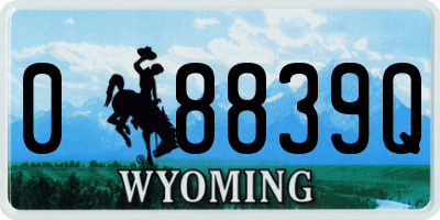 WY license plate 08839Q