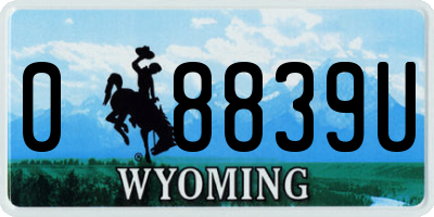 WY license plate 08839U
