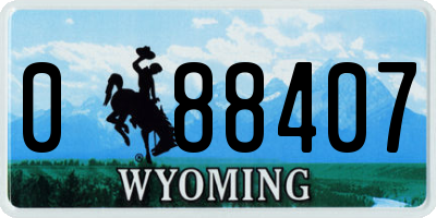 WY license plate 088407