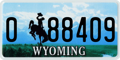 WY license plate 088409