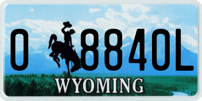 WY license plate 08840L