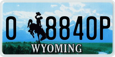 WY license plate 08840P