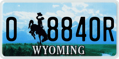 WY license plate 08840R