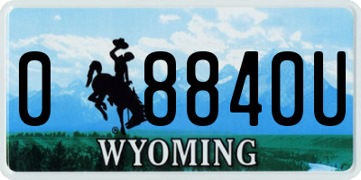 WY license plate 08840U