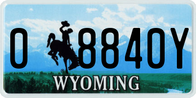 WY license plate 08840Y