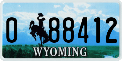 WY license plate 088412