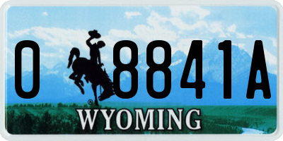 WY license plate 08841A