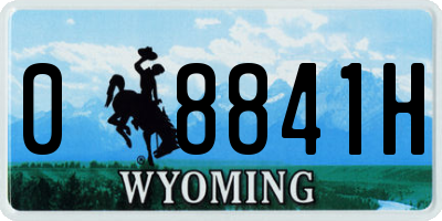 WY license plate 08841H