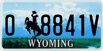 WY license plate 08841V