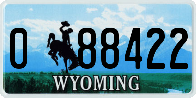 WY license plate 088422
