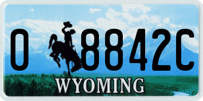 WY license plate 08842C