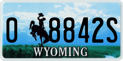 WY license plate 08842S