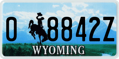WY license plate 08842Z