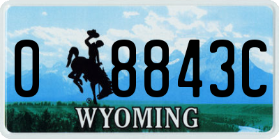 WY license plate 08843C